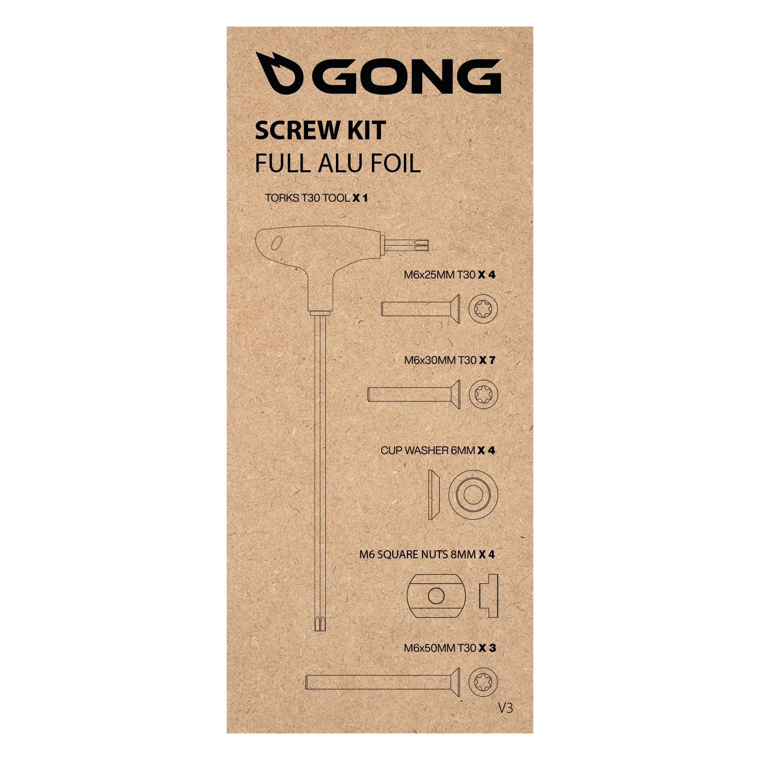 GONG | Kit Vis Complet Foil Alu V3