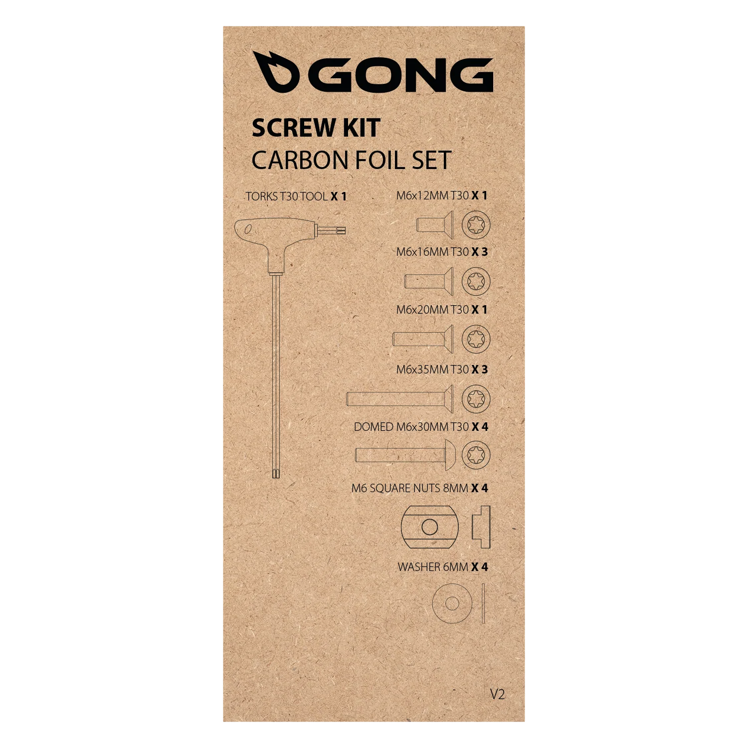 GONG | Kit Vis Complet Foil Carbone V2