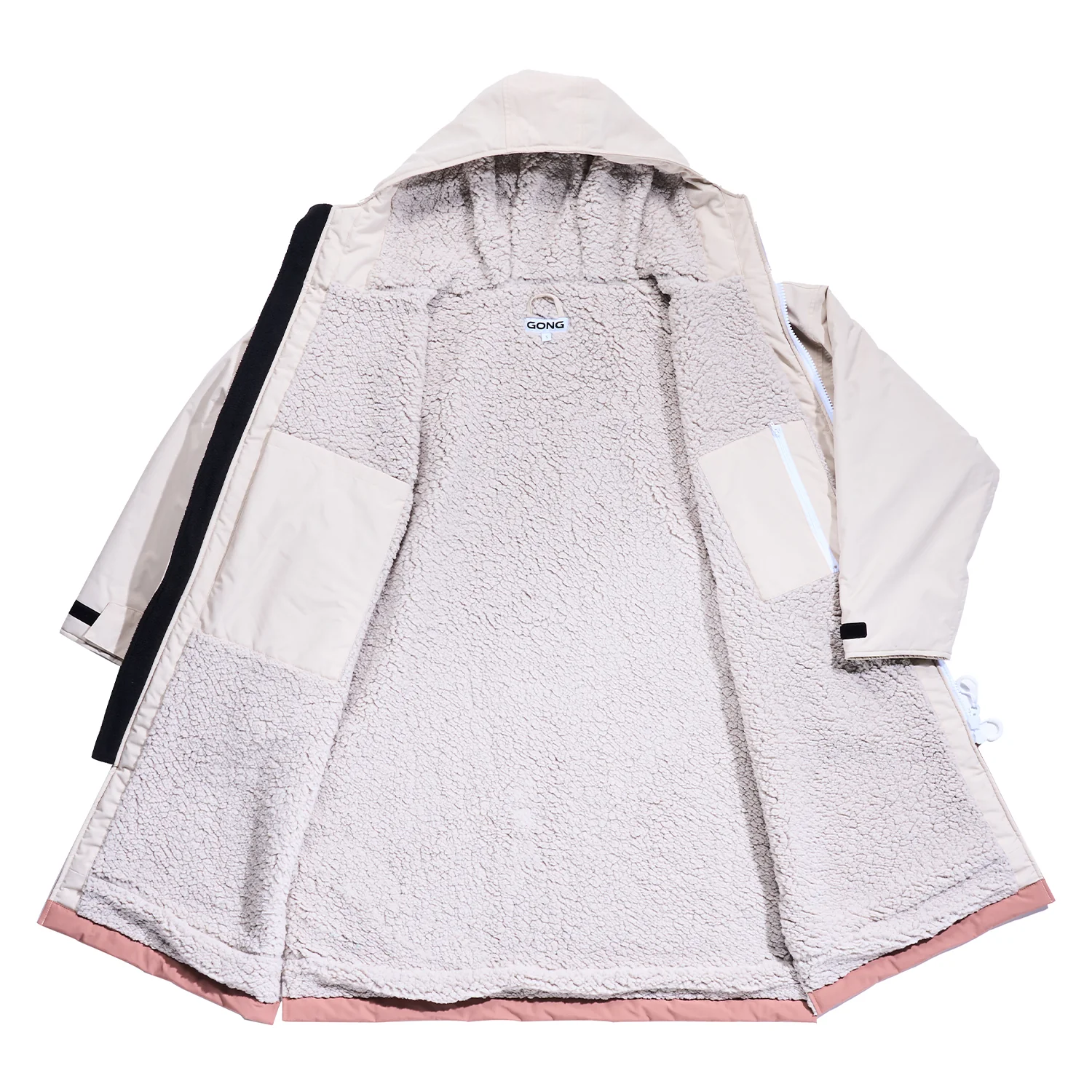 GONG | Poncho Imperméable Rose / Crème - Image 3